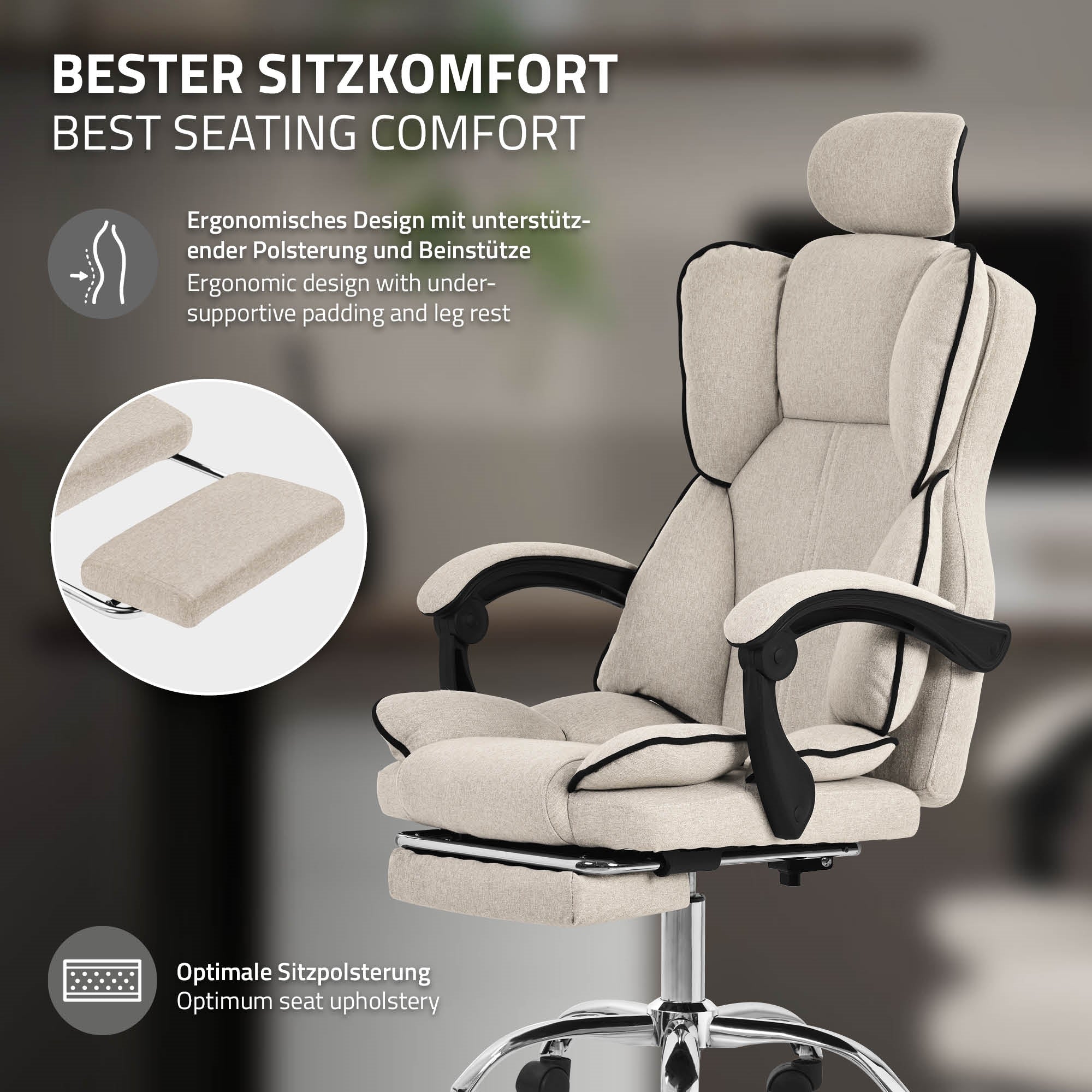 Kancelářská židle s ergonomickým designem a optimálním polstrováním.