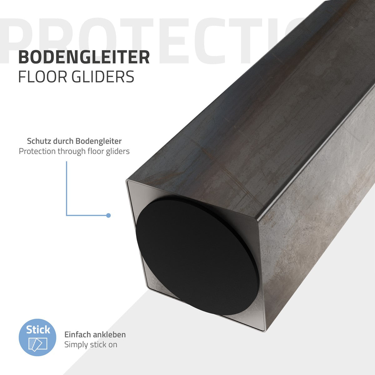 Grafik eines Bodengleiters mit Beschreibung und Schutzfunktion.