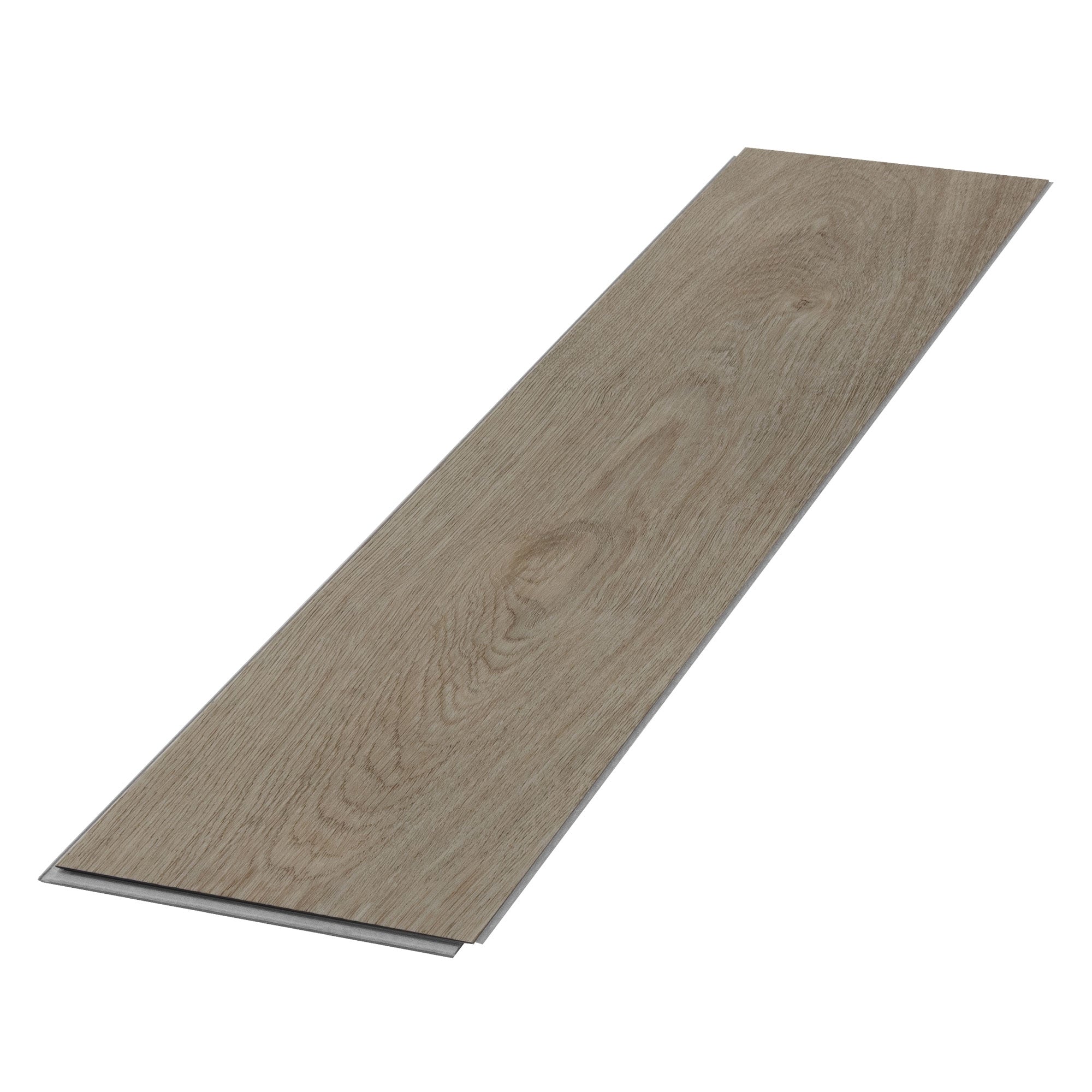 Longue planche en bois clair avec un veinage naturel.