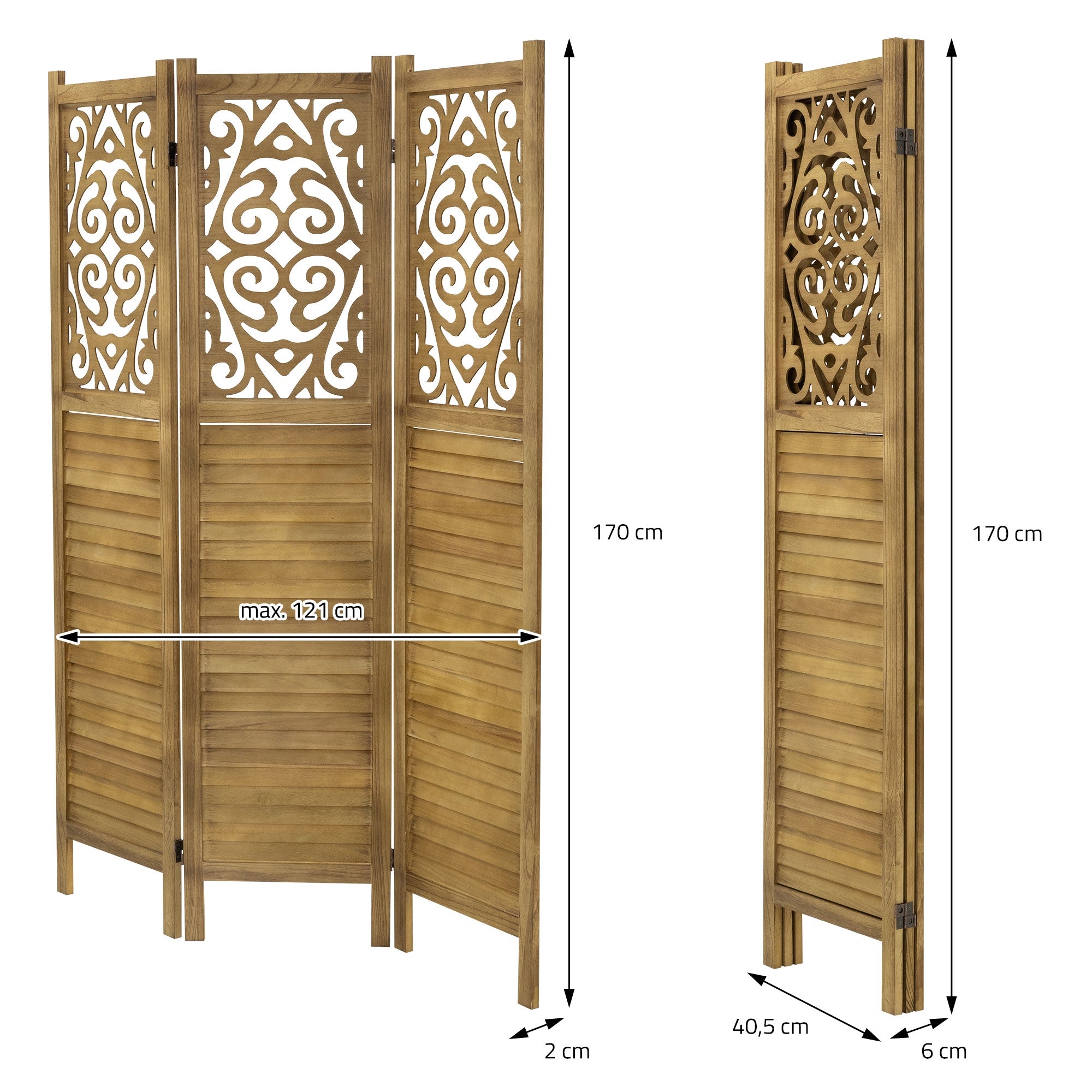 Measurement drawing of a wooden screen with a curved pattern.
