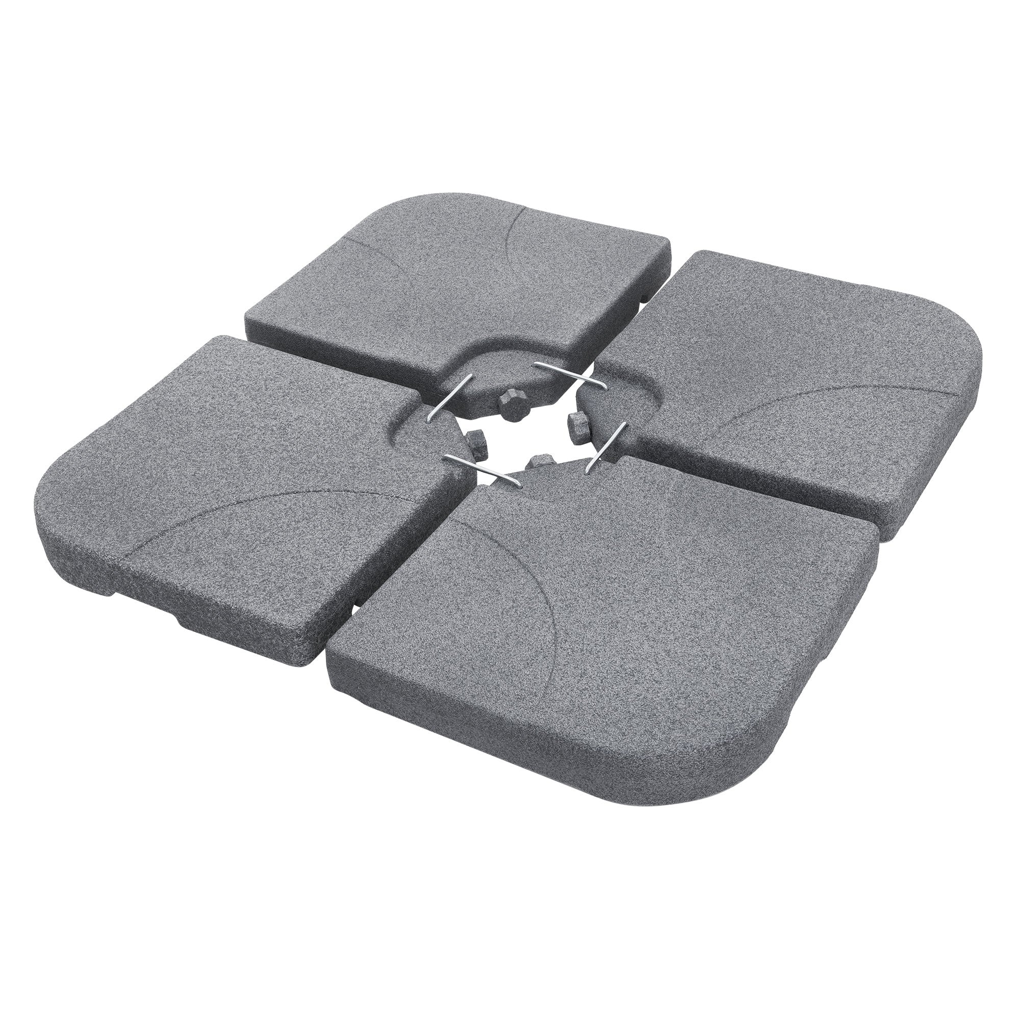 Quattro piastre impilabili di colore grigio.