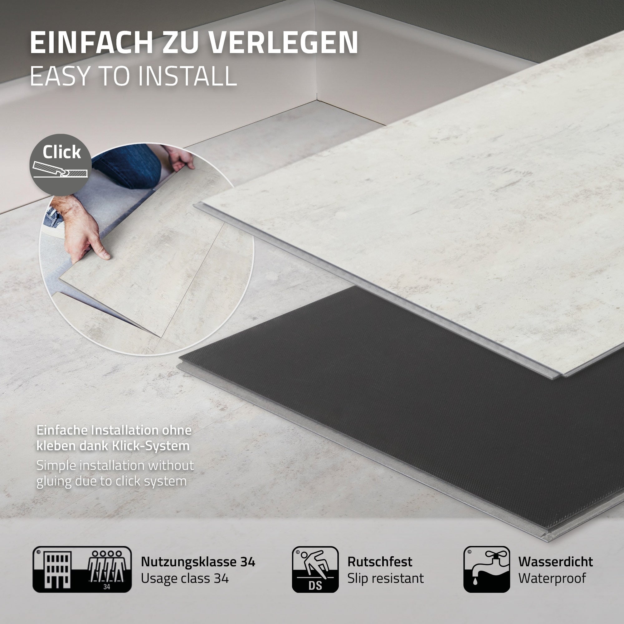 Handleiding voor het eenvoudig leggen van vinylvloer met kliksysteem.