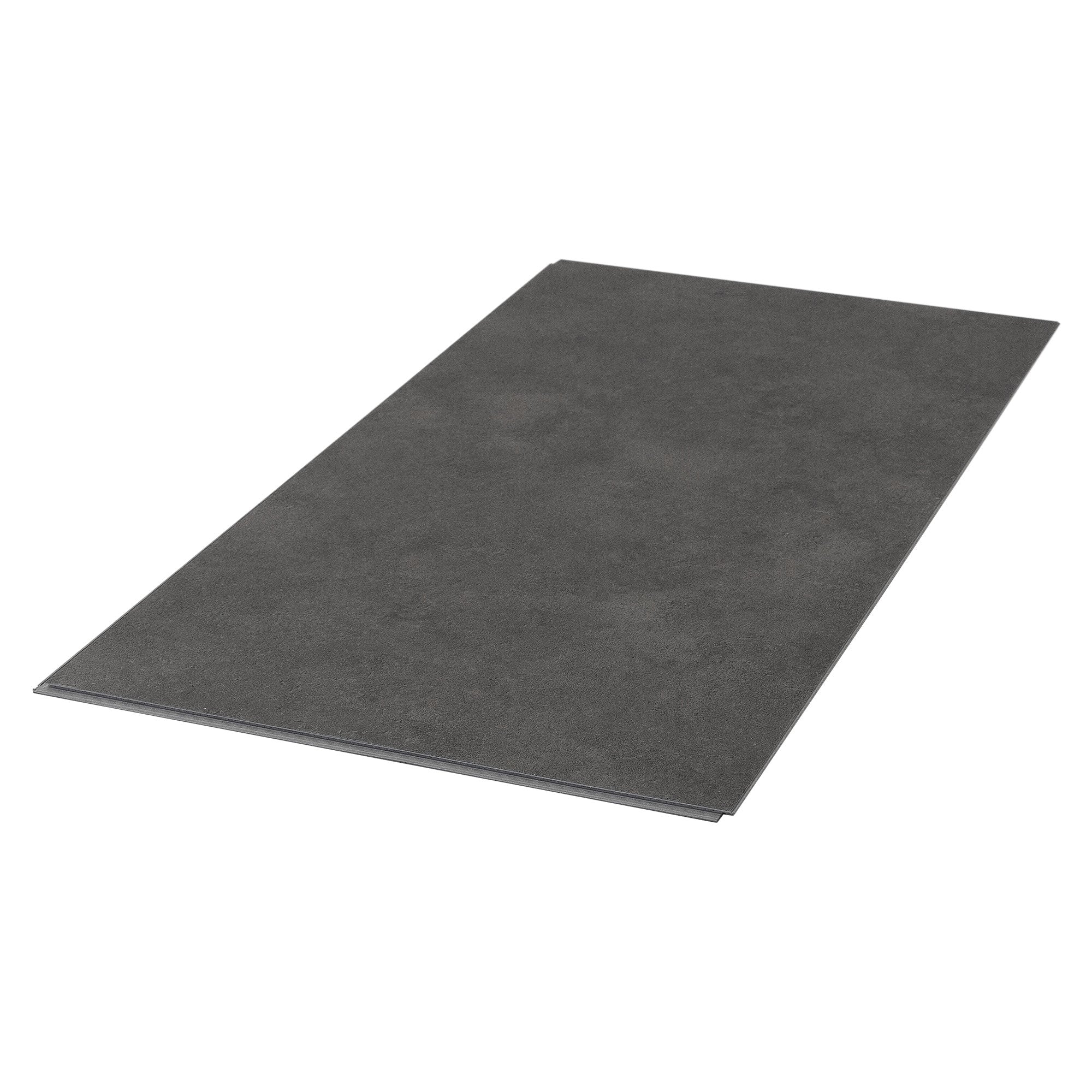 Enkel stuk vinylvloer in grijze kleur op een witte achtergrond.