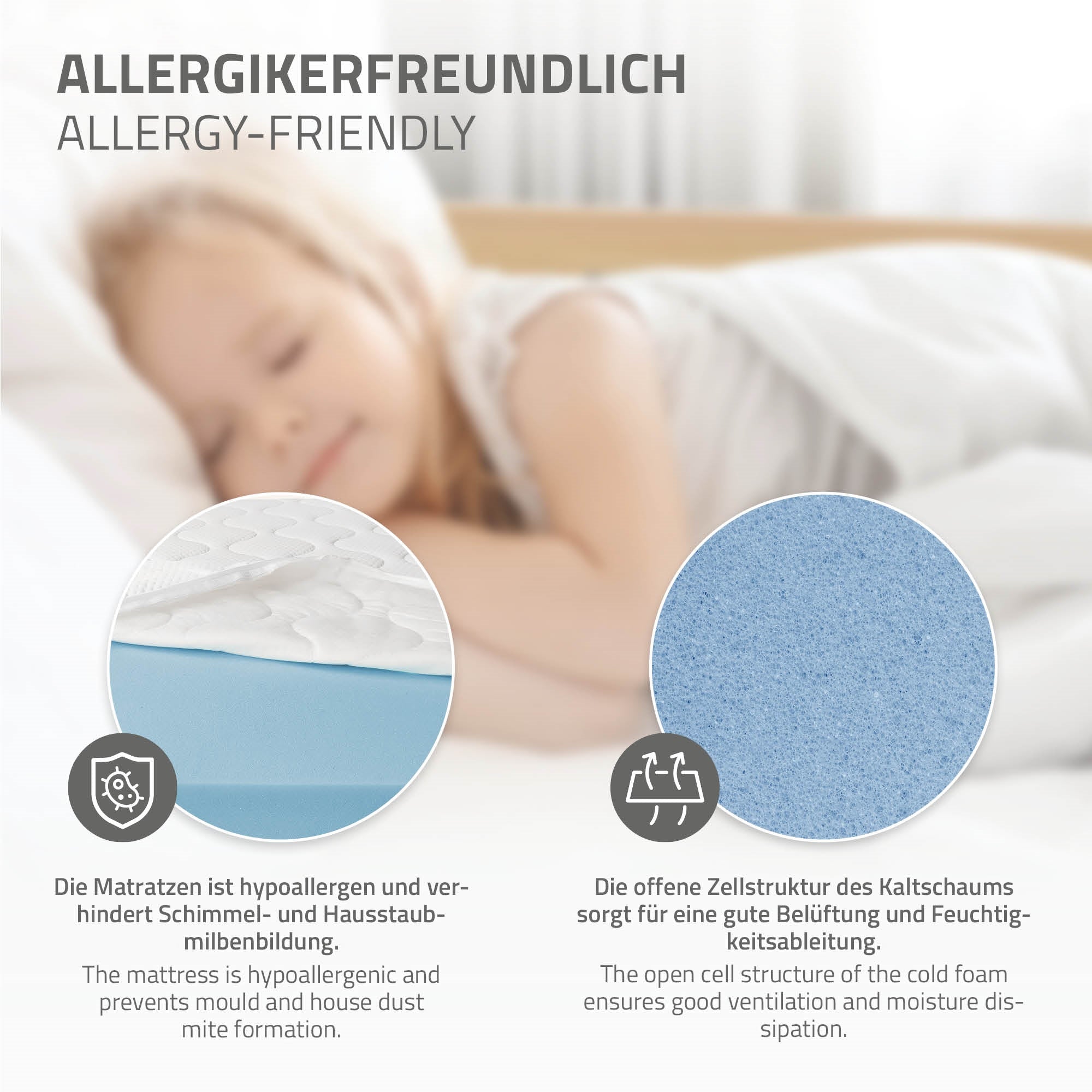 Eine Matratze mit hypoallergenen Eigenschaften.