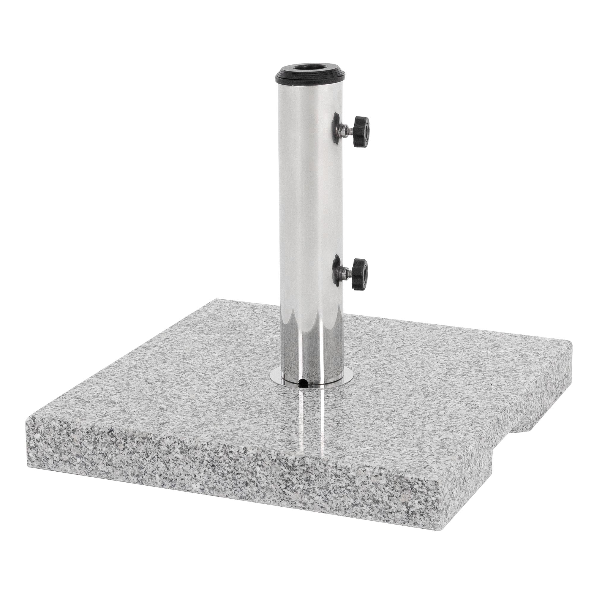 Socle en granit avec un tube en métal pour la stabilité.