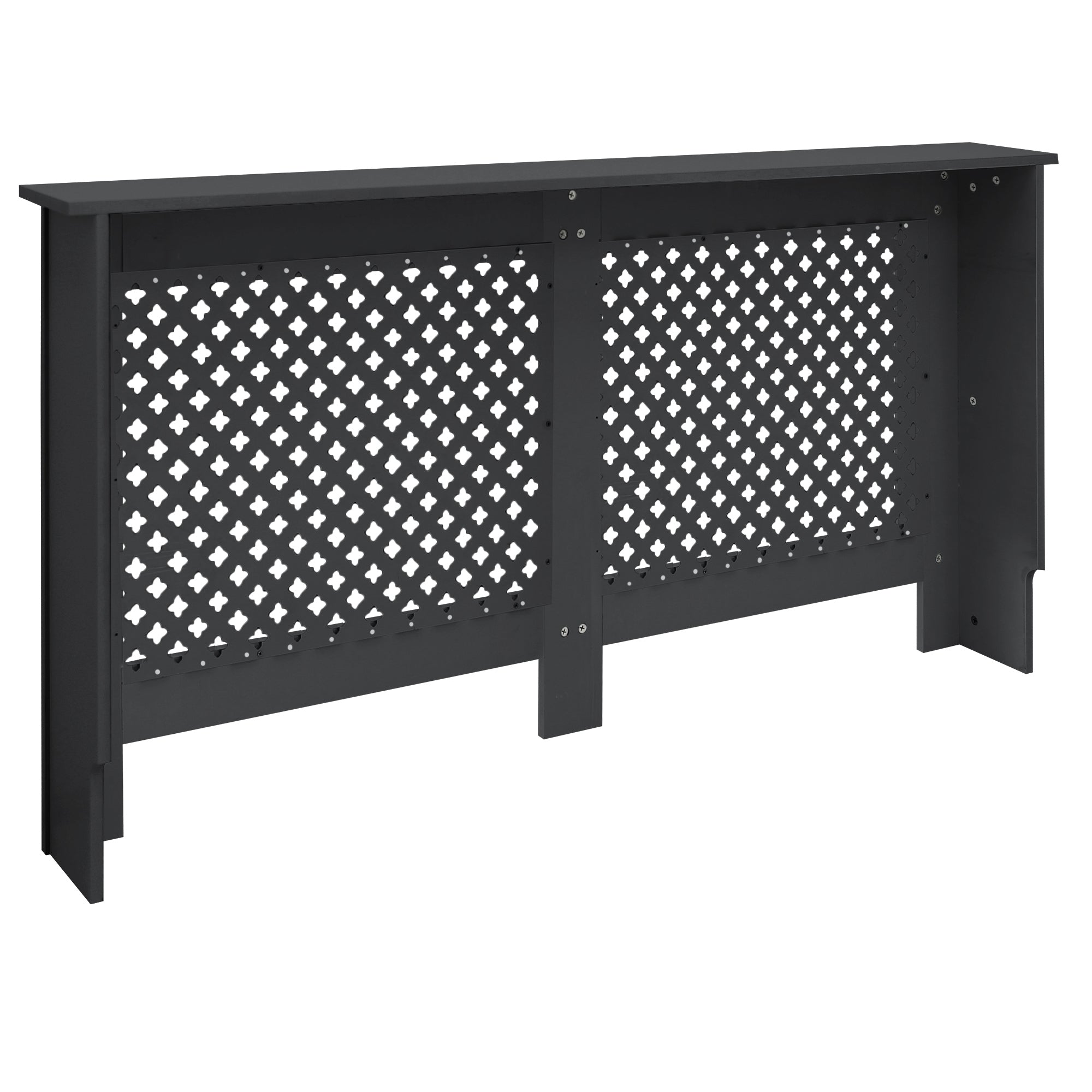 Tabique de madera negra con un patrón en forma de rombo.