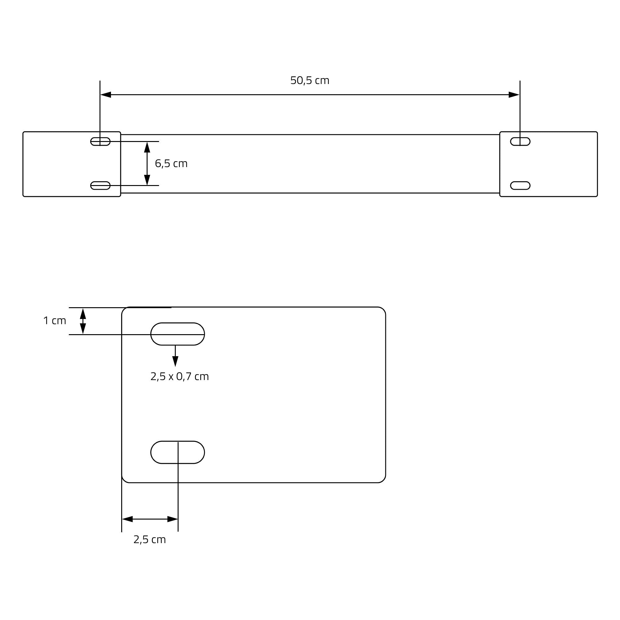 Dibujo técnico de una base de mesa con medidas y detalles.
