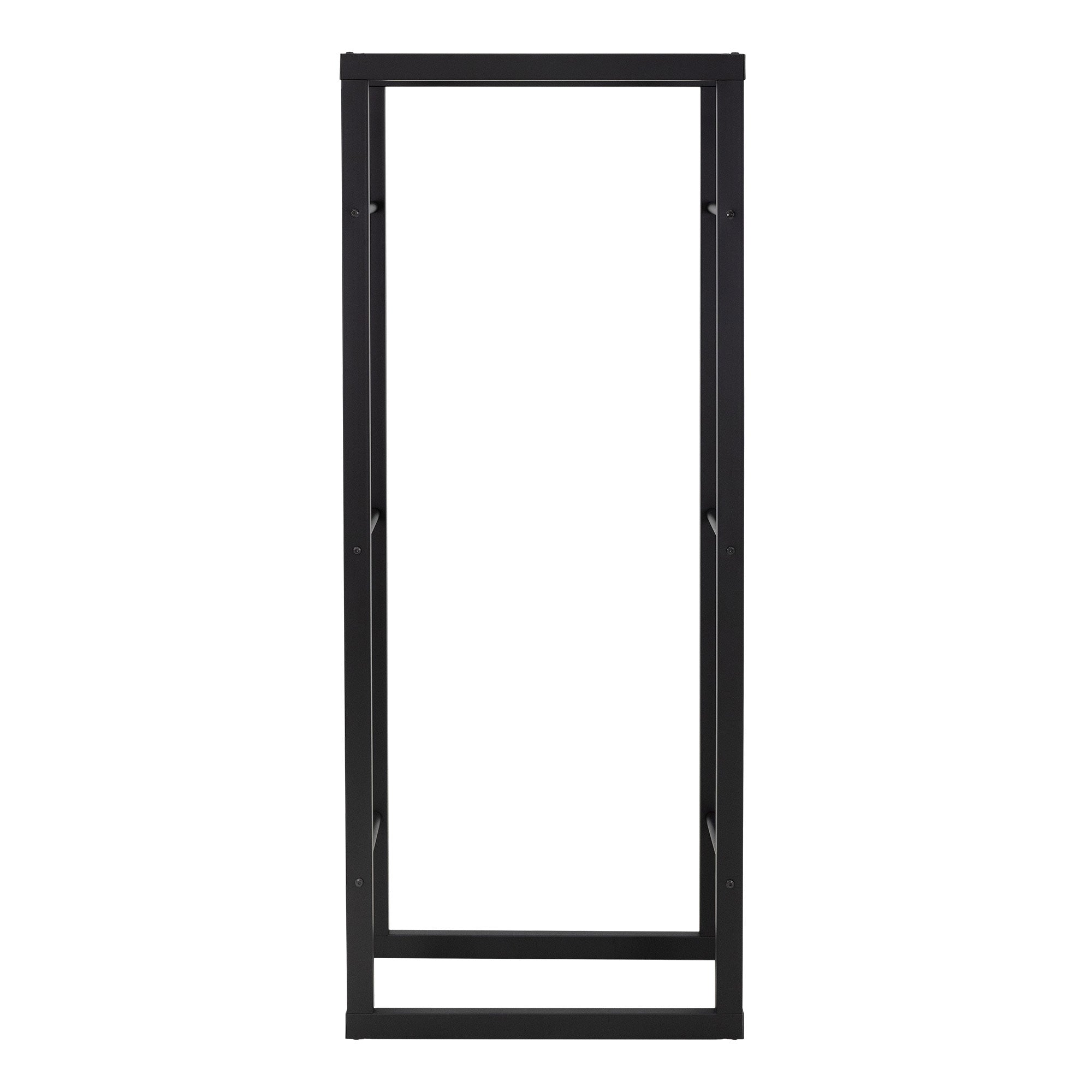 Cadre rectangulaire noir sans remplissage, pris de face.