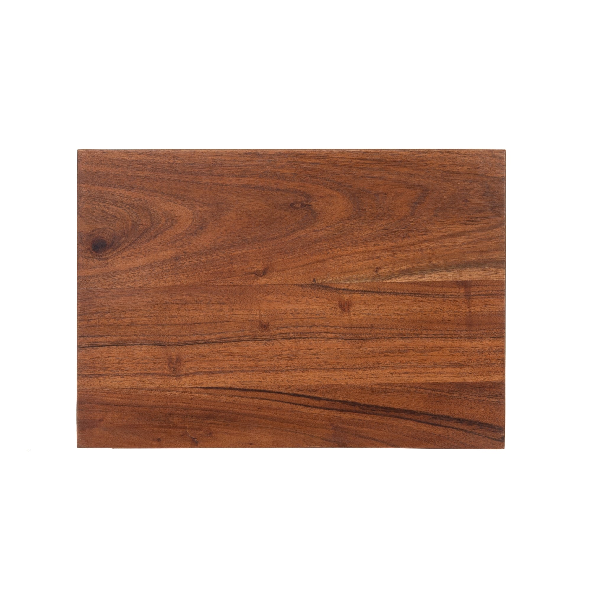 Holzplatte eines Tisches, glatt und in warmen Holzfarben, ohne Beine.