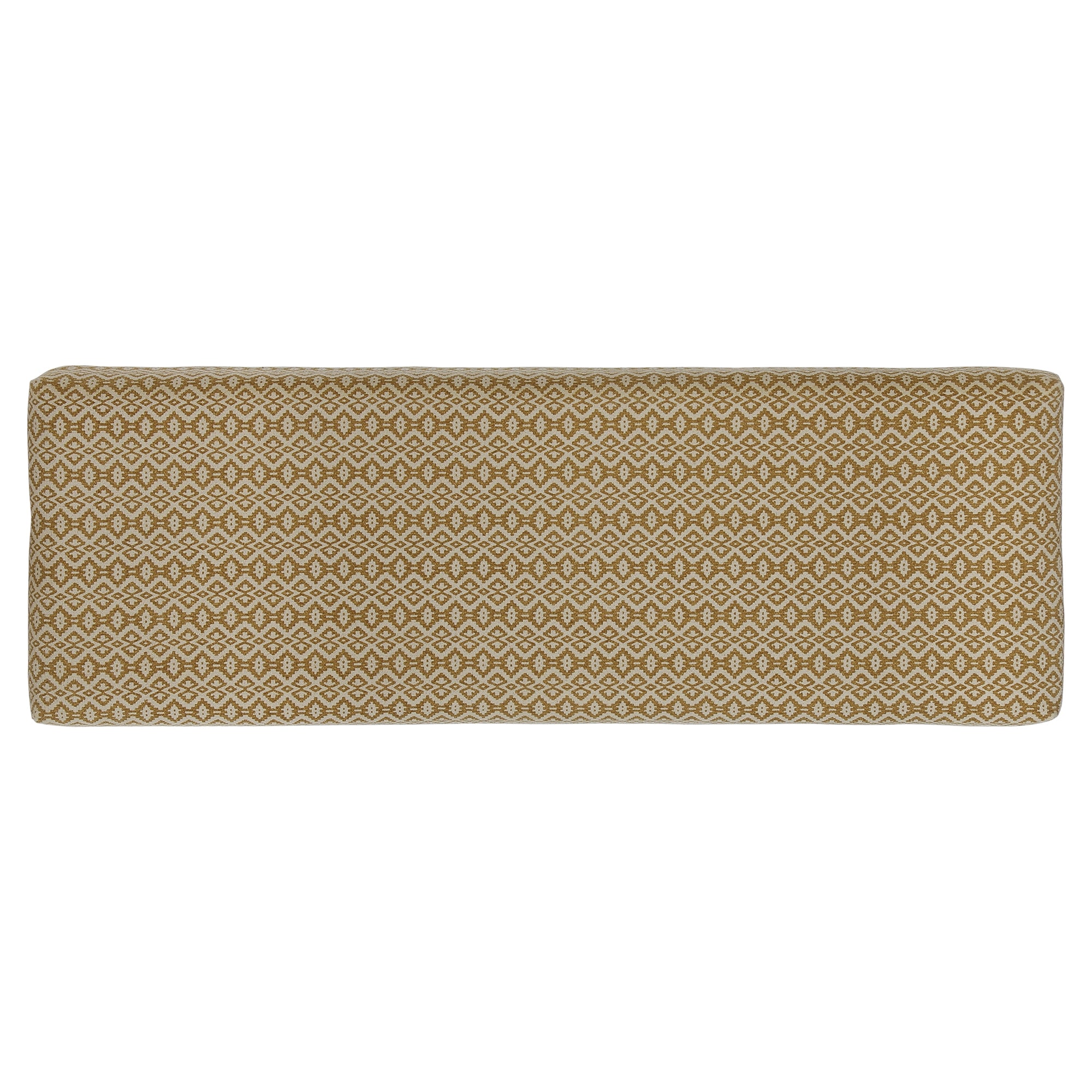Lange Kissen mit geometrischem Muster in Beige.